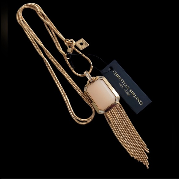 NWT Christian Siriano‎ gold tone pendant necklace. - Picture 1 of 7